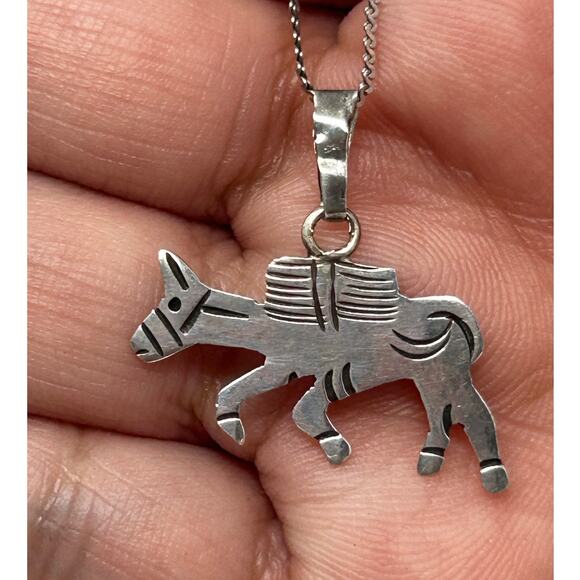Vintage Marked 925 Donkey Necklace - Picture 7 of 9